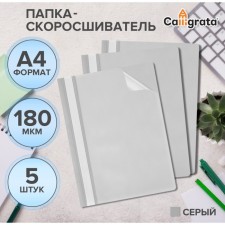 A set of folders-checkers 5pcs. Calligrata, A4, 180MKM, with a gray transparent top