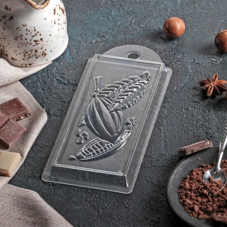 Form for chocolate and sweets Plastic "Cocoa", 7 × 15 × 1 cm, color transparent color-2