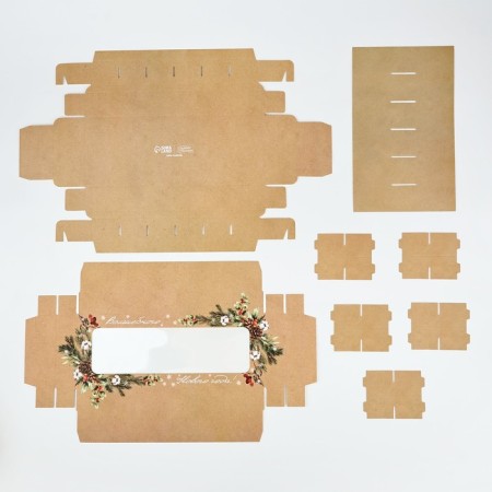 Folding box under 12 sweets "New Year's botanist", 3.8 x 10.5 x 26.5 cm, New Year-5
