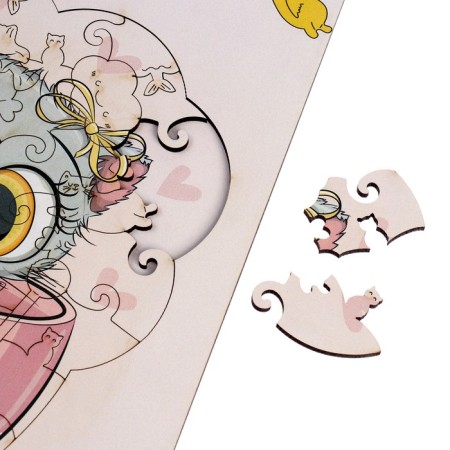 Wooden puzzle "Cat and coffee" s-2