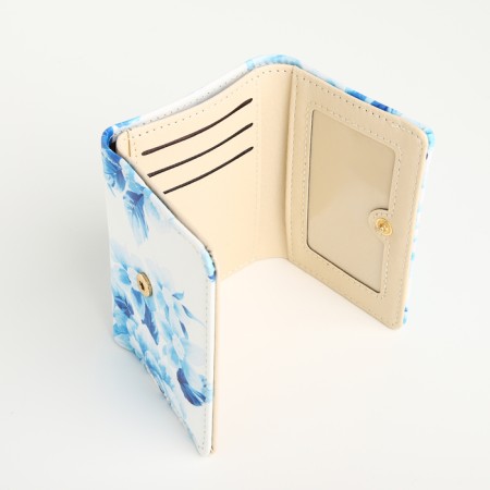 Women's wallet on the button, blue color-3