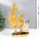 Summary metal, glass for 1 candle "Bird on the palm tree" D-5 cm, gold 8x16x19 cm