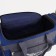 Road bag on a zipper, with an increase, 3 outer pockets, a long belt, blue/gray color