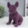Polystone souvenir "French bulldog violet" lamb sits 19.5x12x16 cm