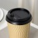 Plastic disposable lid for a glass black, with a valve, d = 9 cm