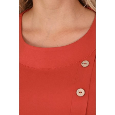 Female dress, size 50, terracotta color-4
