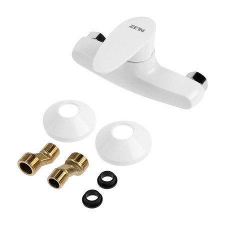 Soul mixer Zein Z3670, one-leaf, without a shower set, ABS plastic, white-4
