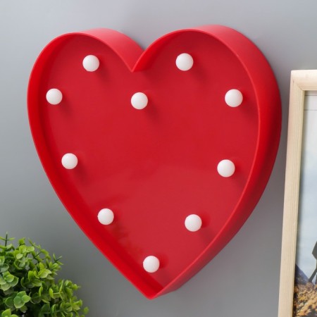 Nightlight "Big Heart" LED from batteries 2haa white 20x4x28 cm Risalux-2