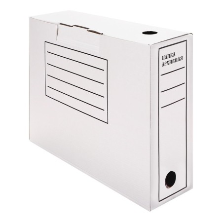 Archive box with A4 valve, calligrata, 100 mm, up to 900 l, microhofrocarton, white-4