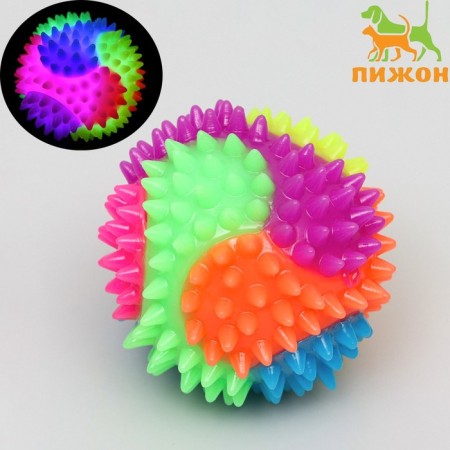 Мяч для собак светящийся, TPR, 7,5 см, микс цветов-1