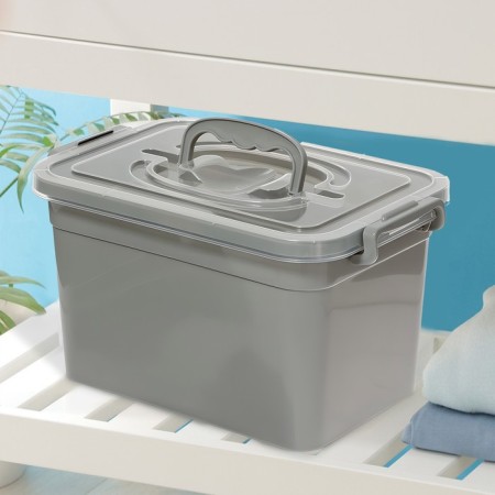 Container for storage with a lid, 6.5 l, color gray color-3