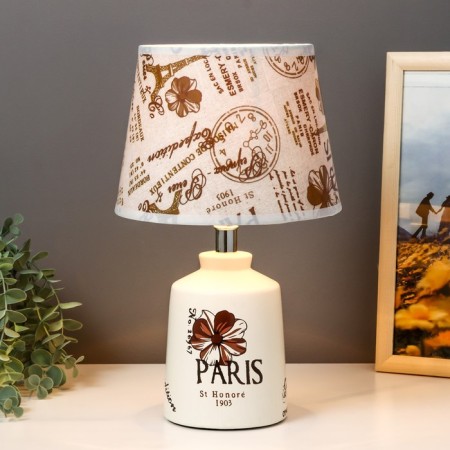 The table lamp with lampshade "Paris with Flower" bottle E14 40W 20x20x33 cm Risalux-1