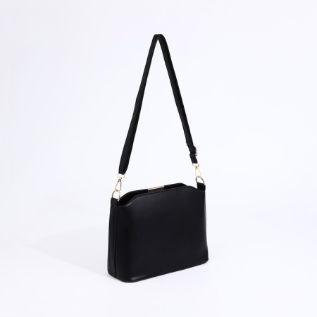 Bag Cross-Bodi with a zipper, black color-1