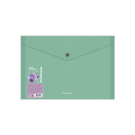 A4, 550 μm button, Erichkrause "Matt Pastel Bloom", with extension, 4 compartments, translucent, embossing "Sand", mix-16
