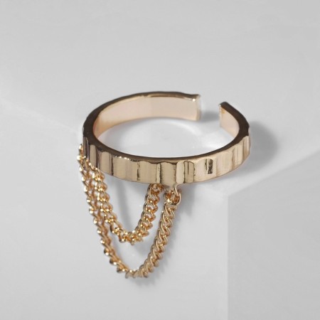 Ring "Trend" chains, color gold, dimensionless-3