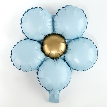 Foil ball 18 "Flower", matte, blue color