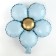 Foil ball 18 "Flower", matte, blue color