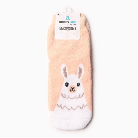Women's terry socks "Alpaka", peach color, size 36-40-2