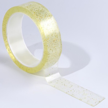 Pouting adhesive tape with sparkles, yellow color, 3 m-1