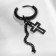 Piercing in the ear "Ring" Cross with a chain, d = 15 mm, black color