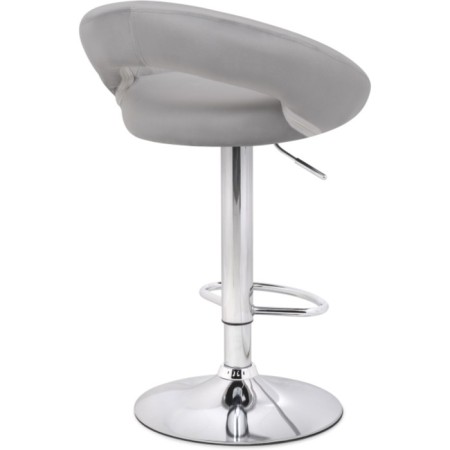 Baric stool OAZIS Metal/velor, chrome/gray 51x50x77 cm-3