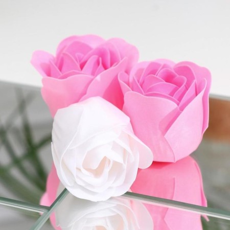 Soap roses, white and pink, set of 6 pcs.-3