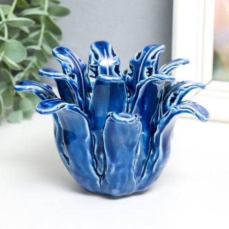 Ceramics candlestick per 1 candle of "rugula "d-4.2 cm blue 14x13x9 cm