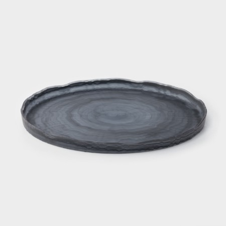 Dining plate Magistro "Virpool", D = 27.4 cm, glass, blue-2