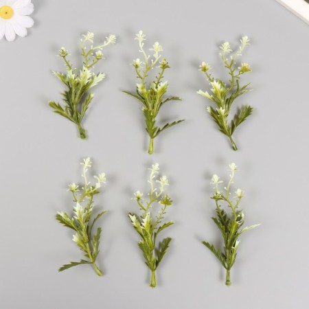 Artificial plant for creativity "Flowers with sharp leaves" set of 6 pcs 11.5 cm