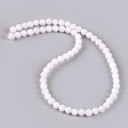 Beads made of natural stone "White Agat" set 58 pcs., Size 1 pc. - 6 mm-1