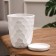 Flower pot with a pallet 2.2 l, white ceramics, honeycomb (m)