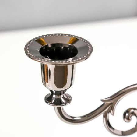 Summier Metal for 3 candles "conciseness" color black chrome 25.5x27x10 cm-2