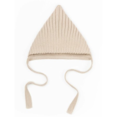 Hat on the ties Children's Amarobaby Pure Love Elf, size 38-40 cm, beige color-9