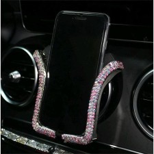 Phone holder in a deflector with rhinestones