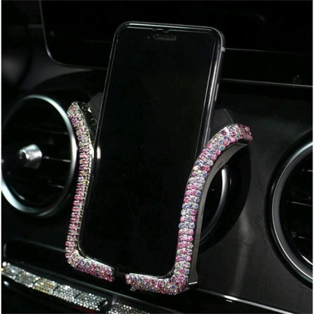 Phone holder in a deflector with rhinestones