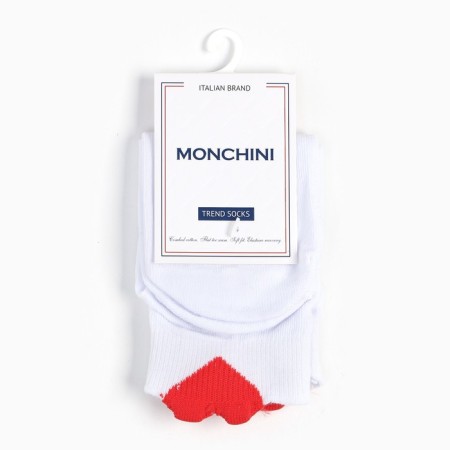 Women's socks, white/heart, size 35-37-5