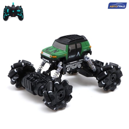 Army radio -controlled jeep, 4WD, drift, works on the battery, green color