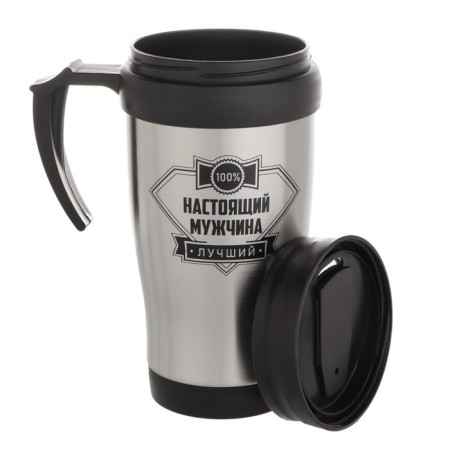 Thermal circle, 350 ml, classic "real man", retains heat 2 hours, 13 x 18 cm-2