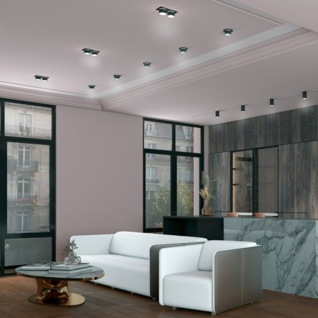 Lamp built -in Novotech. Lirio, 9W, GU10, 60x182x92 mm, black color-2
