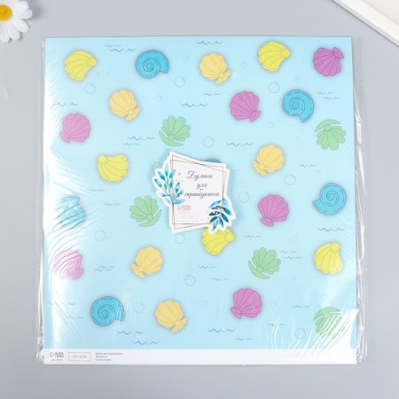 Scrapbooking paper "Sea shells" density 180 g 30.5x32 cm-3