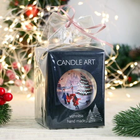 Christmas ball D-7 cm "Winter romance" manual painting, white-1