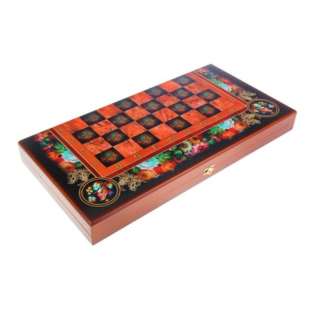 Board game 3 in 1 "Flowers": chess, checkers, backgammon, wood 50 x 50 cm-9