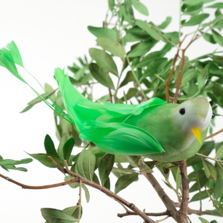 Bird for decor and floristry, on wire, mix, plastic, 1 pc., 8 x 8 cm-6