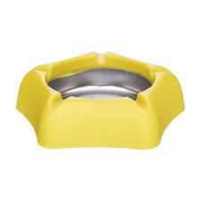 Ash for a house of stainless steel, for cigarettes and sticks, 13 x 13.3 cm, yellow