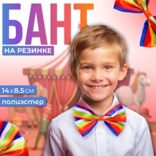 Elastic carnival bow, horizontal strips
