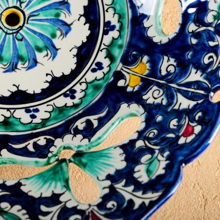 Rishtan ceramics "Patterns", 25 cm, blue-2
