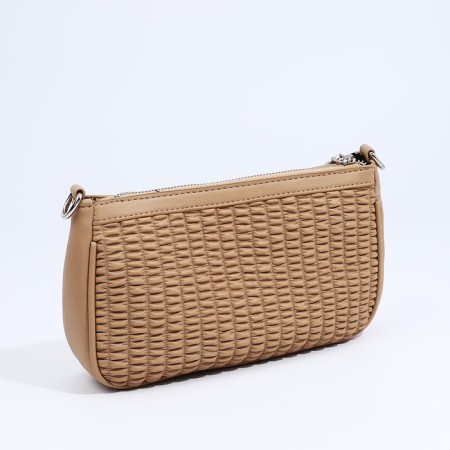 Baget Baget with zipper, long belt, beige color-3