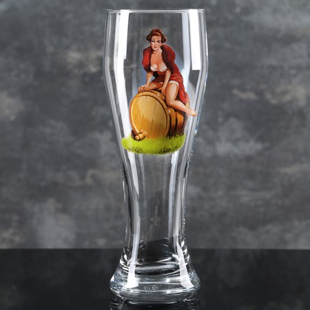 Стакан пивной Pin-up Beer, стеклянный, 500 мл, рисунок микс-5