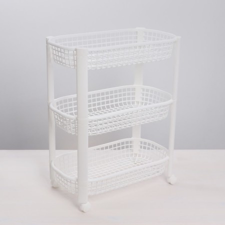 The floor of the floor is 3 sectional, on the wheels, the color is white-5