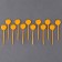 Pumpkin skewers, 12 pcs in a set, yellow color